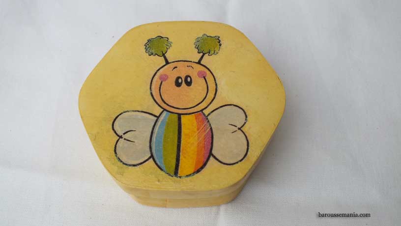 Boite hexagonale en bois abeille BR18ZA